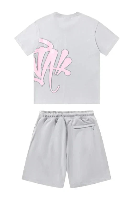 "Graffiti" Short set Grey Pink