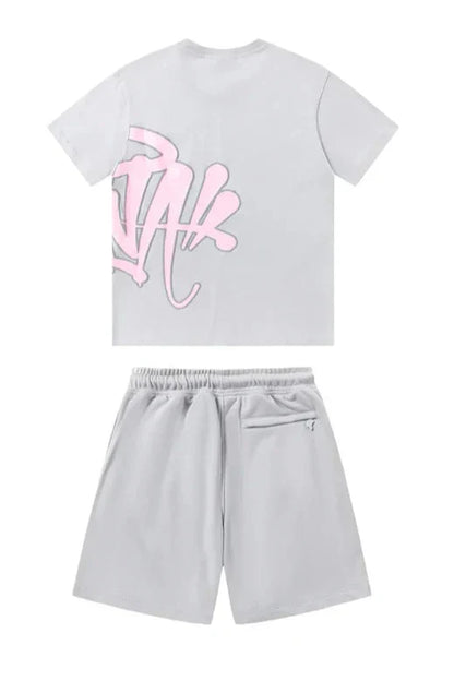 "Graffiti" Short set Grey Pink