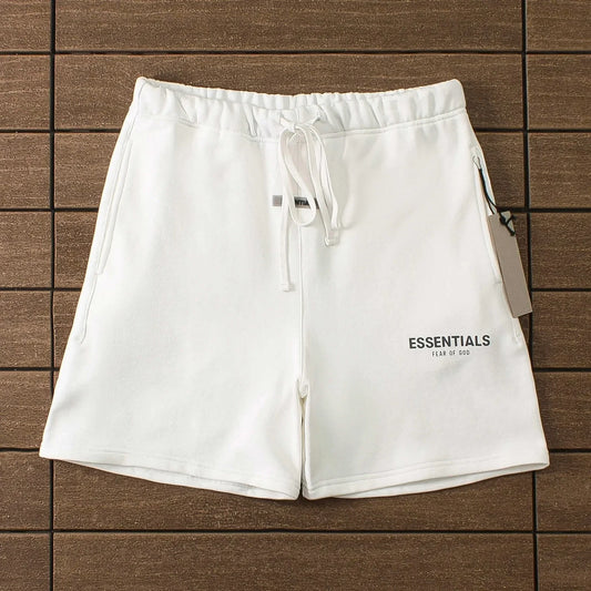 "essence" shorts white