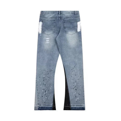 "Painted" Flared Denim Jeans