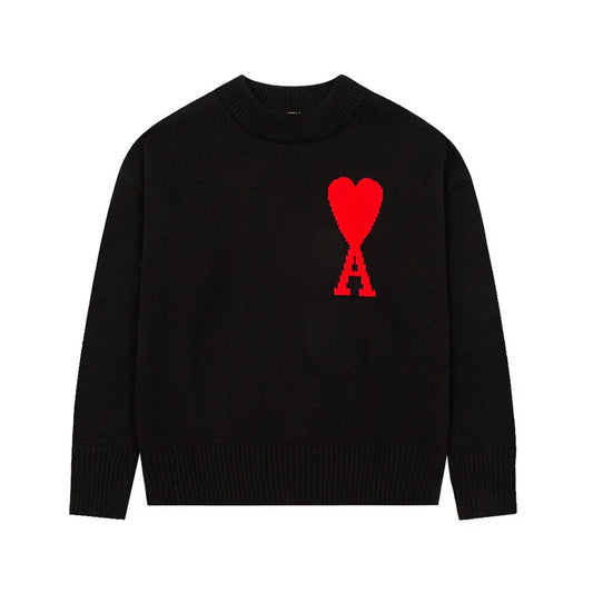 "HEART" - SWEATER BLACK
